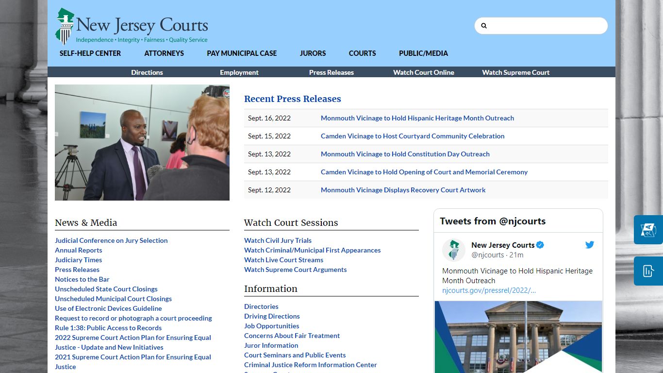 Public/Media Information - New Jersey Superior Court